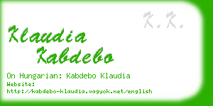 klaudia kabdebo business card